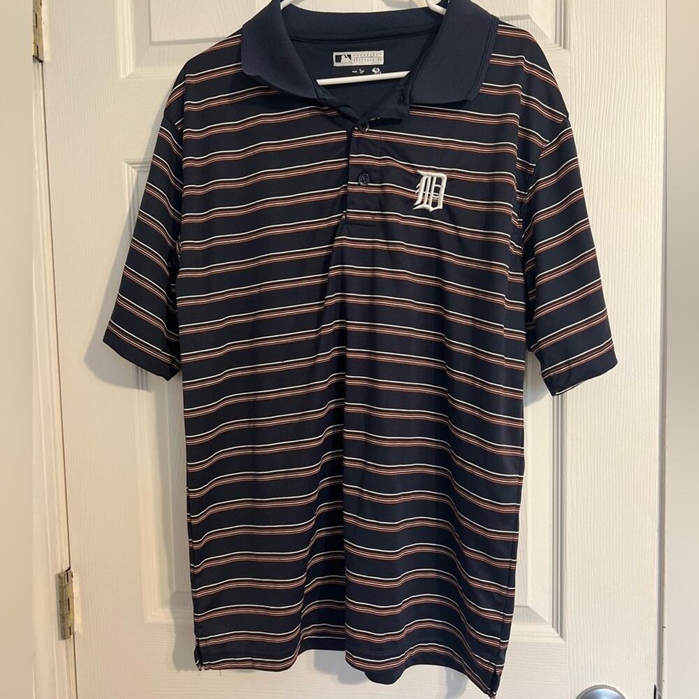 Detroit Tigers Baseball True Fan Polo Large Stripe Embroidered Patch